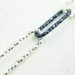 Load image into Gallery viewer, V4SB1. Black Rhodium & White Silver Diamond Cut Paperclip Chain