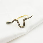 Load image into Gallery viewer, Diamond Sterling Silver Snake Ring with Gemstone