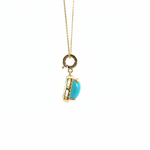 Load image into Gallery viewer, CMD00365TQ8X6. 14K Solid Gold Rectangular-Shaped Turquoise and Diamond Charm