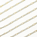 Load image into Gallery viewer, 2431CTT. Gold Filled and Sterling Silver Figaro Style Chain