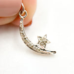 Load image into Gallery viewer, Diamond Sterling Silver Moon and Star Pendant