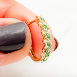 Load image into Gallery viewer, EHF56458EM. 14K Solid Gold Diamond and Emerald Hoops