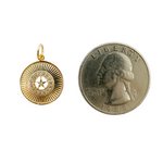Load image into Gallery viewer, GDP01. 14K Solid Gold with Diamonds Circle Shape Charm with Star in the Center