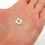 Load image into Gallery viewer, SSBS17. 10MM White Sterling Silver Brushed Flower Connector