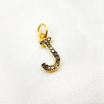 Load image into Gallery viewer, DC557. Diamond Sterling Silver Letter "J" Charm