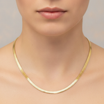 Load image into Gallery viewer, 390J02RUMBA. 14K Solid Gold Flat Snake Necklace