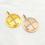 Load image into Gallery viewer, DP030. Diamond Sterling Silver Round Cross Pendant
