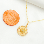 Load image into Gallery viewer, GDP530. 14K Solid Gold Circle Charm with Diamonds and Star in the Center