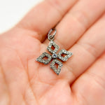 Load image into Gallery viewer, DC945. Diamond & Sterling Silver Flower Pendant with Gemstone