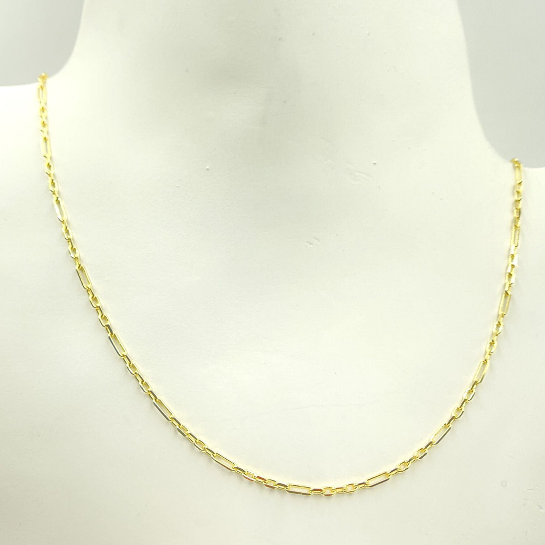 Solid Yellow Gold Diamond Cut Cable Link Chain