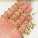 Load image into Gallery viewer, V62GP. Gold Plated 925 Sterling Silver Elongated Curb Chain