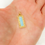 Load image into Gallery viewer, Diamond Sterling Silver Rectangle Enamel Pendant