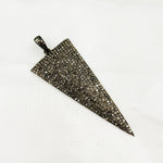Load image into Gallery viewer, DE024. Pave Diamond Sterling Silver Black Rhodium Triangle Pendant