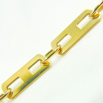 Load image into Gallery viewer, 14k Solid Yellow Gold Mirror Flat Rectangle Link Chain