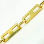 Load image into Gallery viewer, 14k Solid Yellow Gold Mirror Flat Rectangle Link Chain. 501295G
