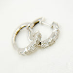 Load image into Gallery viewer, HP402527. 14K Solid Gold Diamond Baguette Hoop Earring
