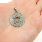 Load image into Gallery viewer, DP371. Diamond Silver Round Star Pendant