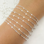 Load image into Gallery viewer, Sterling Silver Curb and Diamond Cut Marina Link Chain