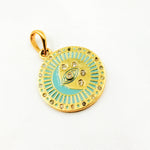 Load image into Gallery viewer, Diamond Sterling Silver Round Fancy Enamel Pendant