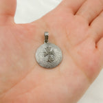 Load image into Gallery viewer, DP309. Pave Diamond Sterling Silver Round Cross Pendant