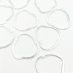 Load image into Gallery viewer, White Sterling Silver Brushed Uneven Connector