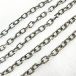 Load image into Gallery viewer, Oxidized Sterling Silver Diamond Cut Cable Link Chain
