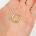 Load image into Gallery viewer, GER138. 14K Solid Gold Chunky Hoop with Engraved Flowers