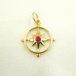 Load image into Gallery viewer, GDP280. 14K Solid Gold Gemstone Star Charm