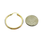 Load image into Gallery viewer, GER72. 14K Gold Tri-Color Hollow Hoop Earrings with Engraved Tornado Design