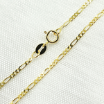 Load image into Gallery viewer, 14K Solid Gold Flat Figaro Chain