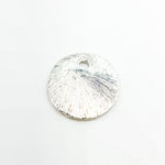 Load image into Gallery viewer, White Sterling Silver Brushed Round Flat Disc Charm with a Single Hole