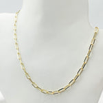 Load image into Gallery viewer, 14K Solid Yellow Gold Diamond Cut Paperclip Necklace