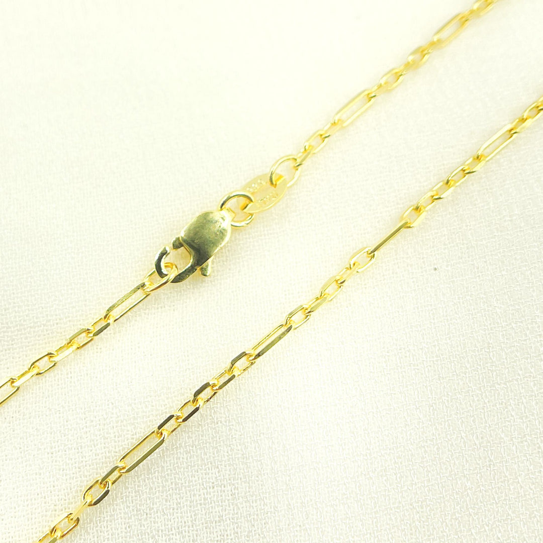 Solid Yellow Gold Diamond Cut Cable Link Chain