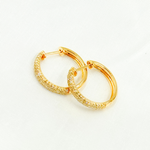 Load image into Gallery viewer, EHH56810. 14k Solid Gold Diamond Hoops