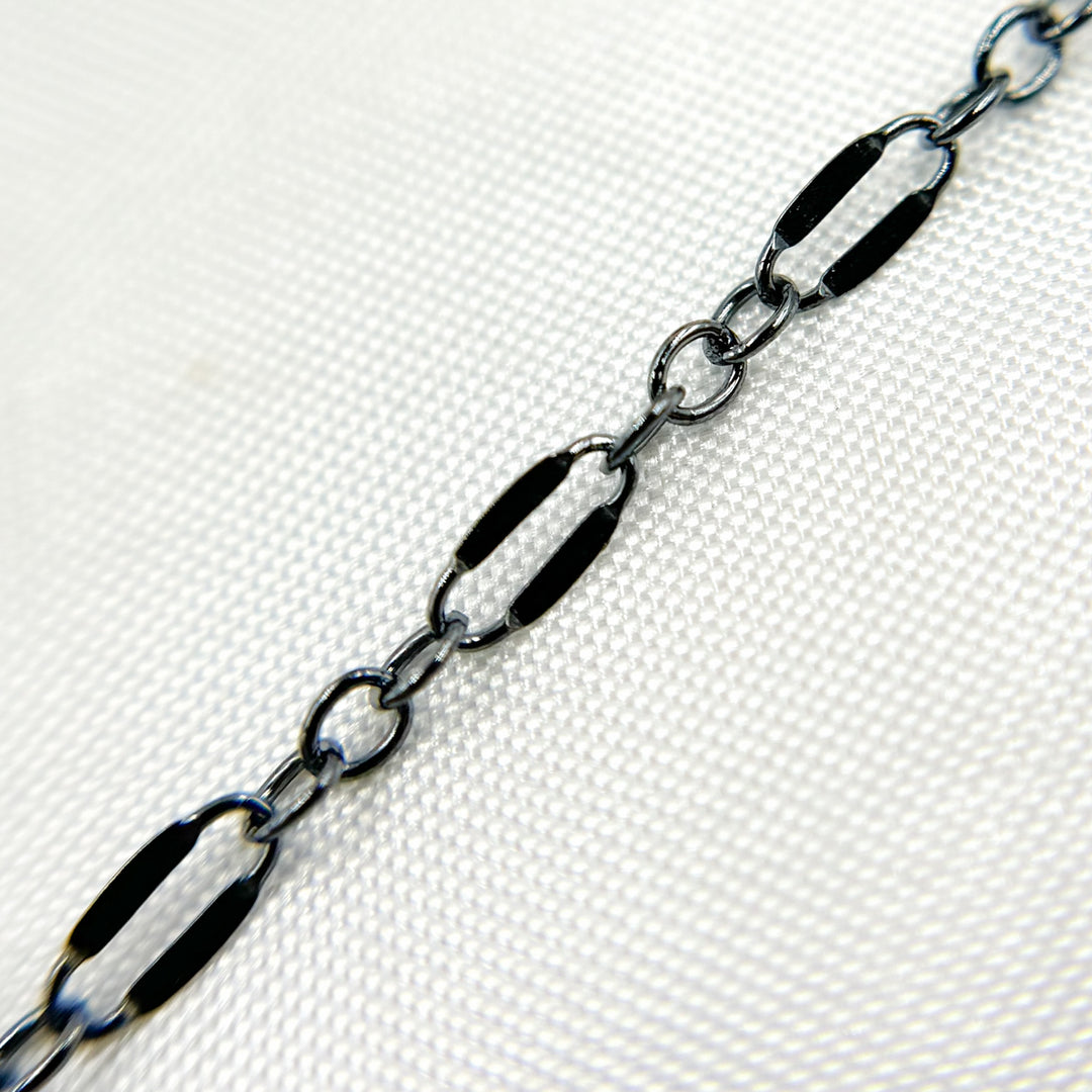 Black Rhodium Sterling Silver Flat Marina Chains