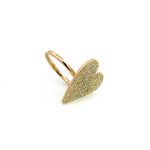 Load image into Gallery viewer, 14k Solid Gold Diamond Heart Ring.