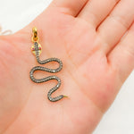 Load image into Gallery viewer, DP479. Diamond Sterling Silver Snake Pendant with Gemstone