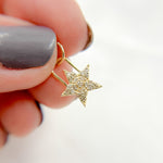 Load image into Gallery viewer, 14k Solid Gold Diamond and Gemstone Star Charm. GDP511
