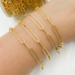 Load image into Gallery viewer, Gold Plated Diamond Cut & Smooth Paperclip Chain