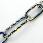 Load image into Gallery viewer, Sterling Silver Diamond Cut & Smooth Paperclip Chains