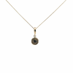 Load image into Gallery viewer, CMF00358B. 14K Solid Gold Blue Natural Diamond Round Charm