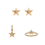 Load image into Gallery viewer, STA90057. 14K Yellow Gold Diamond Star Jewelry Set