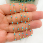 Load image into Gallery viewer, Buy Now Plated Sterling Silver Enamel Turquoise Color Cable Chain