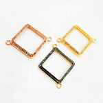 Load image into Gallery viewer, DC264. Diamond Sterling Silver Square Connector