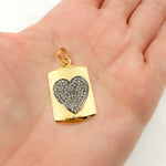 Load image into Gallery viewer, Diamond Sterling Silver Rectangle Heart Pendant