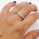 Load image into Gallery viewer, 14k Solid White Gold Diamond Ring.