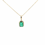 Load image into Gallery viewer, CMZ00366EM7X5. 14K Solid Gold Rectangular-Shaped Emerald Charm