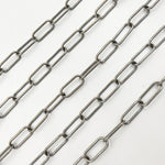 Load image into Gallery viewer, Oxidized Sterling Silver Smooth Paperclip Chain