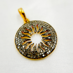 Load image into Gallery viewer, DP275. Diamond Sterling Silver Round Sun Pendant