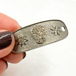 Load image into Gallery viewer, DC970. Diamond Sterling Silver Long Oval Skull and Star Connector